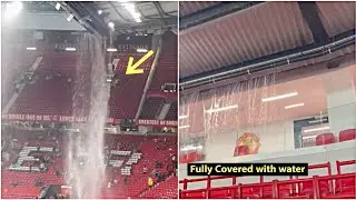 Old Trafford roof leak turned into a waterfall and leakages after the match against Arsenal