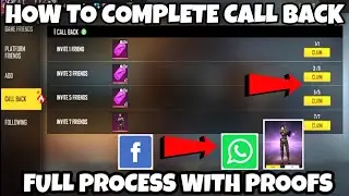 HOW TO COMPLETE CALL BACK EVENT IN FREE FIRE || HOW TO CALL BACK OLD FRIENDS IN FREE FIRE