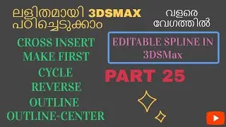 Cross insert,Make first,Cycle,Reverse,Outline,Outline center in editable spline in 3DSMax
