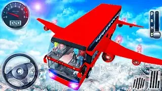 Flying Bus Driving 3D - Real Air Coach Driver Simulator - Android GamePlay
