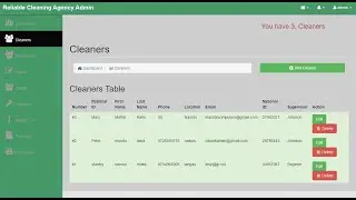 Final Year Student Project in PHP - Cleaning service System