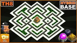 NEW!! TH8 Hybrid Base [DEFENCE] 2023 COPY LINK | COC Town Hall 8 Trophy Base