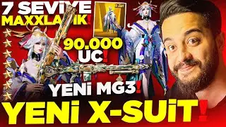 7 SEVİYE X-SUİT ve MG3 SONUNDA GELDİ! 90.000 UC FULL+FULLEDİK! PUBG Mobile