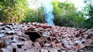 Building The Most Secret Survival Shelter  - Warm and Cozy Underground Dugout