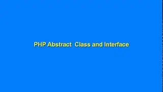 PHP abstract class and Interface