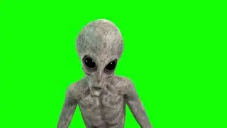 [4K] Creepy Alien - Green Screen