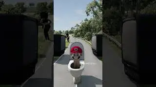 Skibidi Toilets & Speakerman Bollard TV Trap Crush – BeamNG.drive