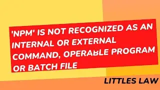 'npm' is not recognized as an internal or external command | Littles Law