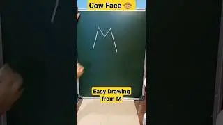 Easy Cow 🐄  Face 🐮 Drawing from M #drawing #shorts #cow  #viral  #trending