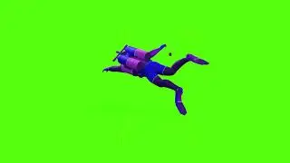 Green Screen Diver Swimming