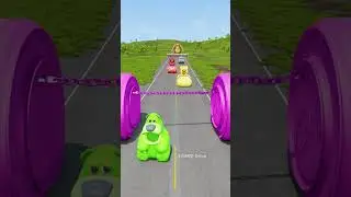 Amazing Cars & Strange Cars VS 2 Bollard Barbie and GIANT Strong Chain - BeamNG.drive