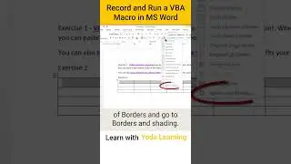 Record and Run a VBA Macro in MS Word
