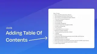 Adding a Table of Content to your post/item