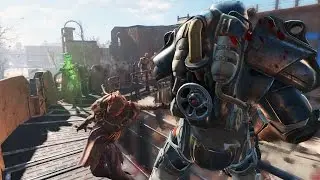 100 Ghouls vs Brotherhood of Steel Outpost - Fallout 4