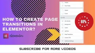 How to create page transitions in Elementor | Wordpress Tutorials