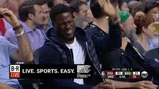 Kevin Hart Enjoys Jalen Brown's Airball on a Free Throw | Celtics vs 76ers Game 2