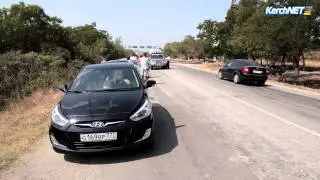 Очередь на паром в Керчи на въезде в город