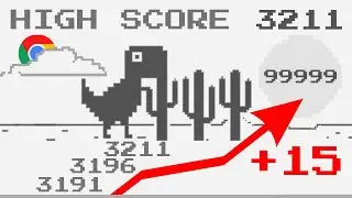 New High Score Of ►3211 My Running Dinosaur In Dino T-Rex Game On The Path To The Unattainable 99999