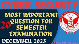 Cyber Security most important Question||#rgpvexam #5thsemcse #rgpvexam2023#cubersecurityrgpv#csergpv