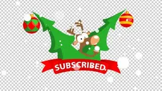 Reindeer Christmas Subscribe Overlay  | Chroma Matte & PNG Sequence