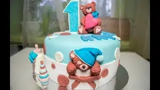 Торт с мишками Тедди Декор торта мастикой
