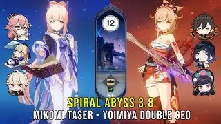 C0 Kokomi Yae Taser and C0 Yoimiya Double Geo - Genshin Impact Abyss 3.8 - Floor 12 9 Stars