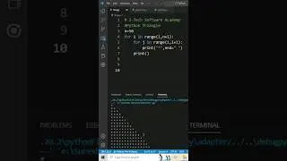 pyramid pattern in python #shortsfeed  #shorts #shortvideo #viralshorts #tutorial