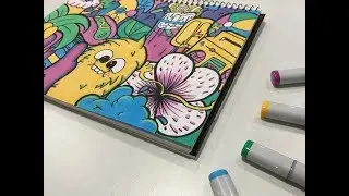 THE FOUR MARKER CHALLENGE!??!!? | Vexx Inspired Copic Doodle