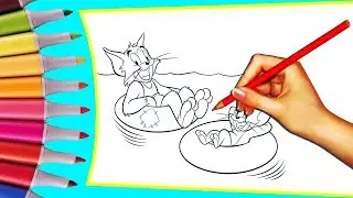 Детские раскраски для малышей из мультфильма Том и Джерри