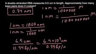 How to calculate number of base pairs in a DNA fragment