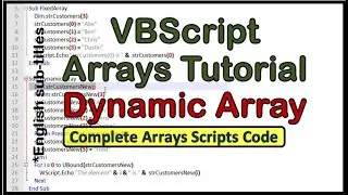 VBScript Array-VBscript Arrays Tutorial-Arrays In VBScript-Arrays Script-VBScript Basics-Array-Basic