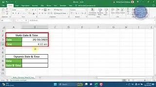 Insert Static and Dynamic Date and Time in Excel | TechTricksGh