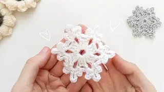 Вяжем крючком красивую снежинку ❄️ Зимний мотив быстро, легко, приятно 😊🤍 Crochet with 💞 (DIY)