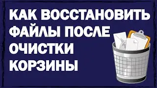Как восстановить файлы и папки после удаления в «корзину» и ее очистки