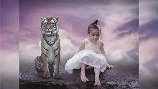 Photoshop Tutorial | Photo Manipulation | Girl with tiger