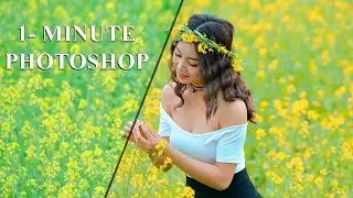 1 Minute Photoshop Tutorial  - Apply Golden Color Of Autumn - (EP . 1)