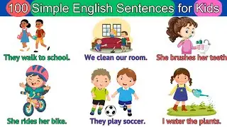 100 Simple English Sentenes for Kids | Simple Present Tense | Daily Sentences #englishvocabulary