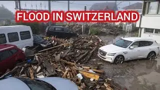 Überschwemmung in der Schweiz in Brienz