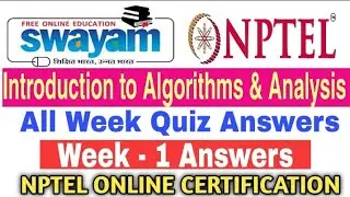 Introduction to Algorithms and Analaysis week- 1 Assignment Quiz Answers | NPTEL Free Quiz  Answers