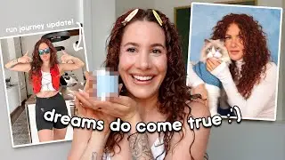 dreams do come true 🥲! (curly hair routine, run journey update & very exciting news)