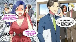 [Manga Dub] The CEO raged at Me for a $150M loss, but… I was abroad, so She freaked...!? [RomCom]