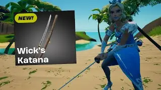 *New* WICK'S KATANA Pickaxe Gameplay In FORTNITE!