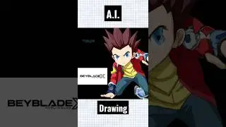A.I. Draws Beyblade X Aiger Akabane #shorts