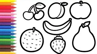 How to Draw Fruits for kids 🍓🌈 Bolalar uchun mevalarni qanday chizish mumkin