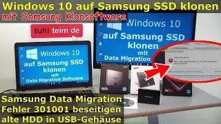 Windows 10 auf Samsung SSD Evo klonen mit Samsung Software - Fehler 301001 FIX Error