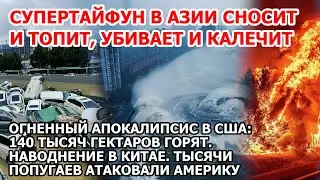 Огненный ад в Америке Калифорния в огне США Взрыв тайфуна в Азии. Наводнение Китай смывает города