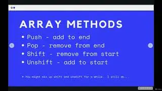 Capture Collections of Data with Arrays: Push and Pop--The Modern JavaScript Bootcamp