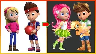 Paw Patrol new style : Ryder & Katie Glow Up My Little Pony Apple Jack & Fluttershy