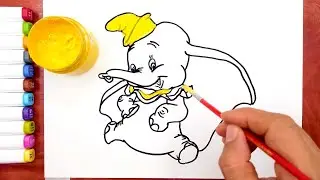 Dumbo   walt disney animated films  Coloring Pages  呆宝、小路、顿顿 、大包  小飞象儿童简笔画上色#儿童简笔画上色#colorpainting