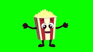 Animated Popcorn Green Screen Animation stock footage HD